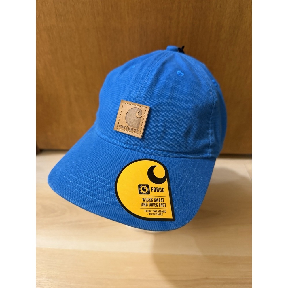 Carhartt Men's Odessa Canvas Cap Blue AH0289 Adjustable Cotton Hat Patch